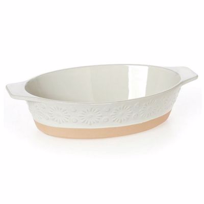 Cryspo Trio Πυρίμαχο Σκεύος Stoneware Οβάλ 39x23εκ. 'FLOWER CREAM' 3705085